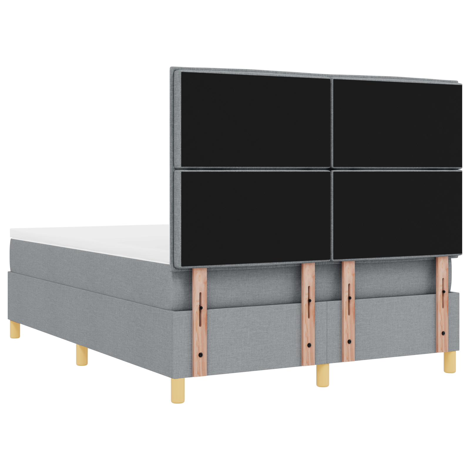 Boxspringbed met matras en LED stof lichtgrijs 140x190 cm