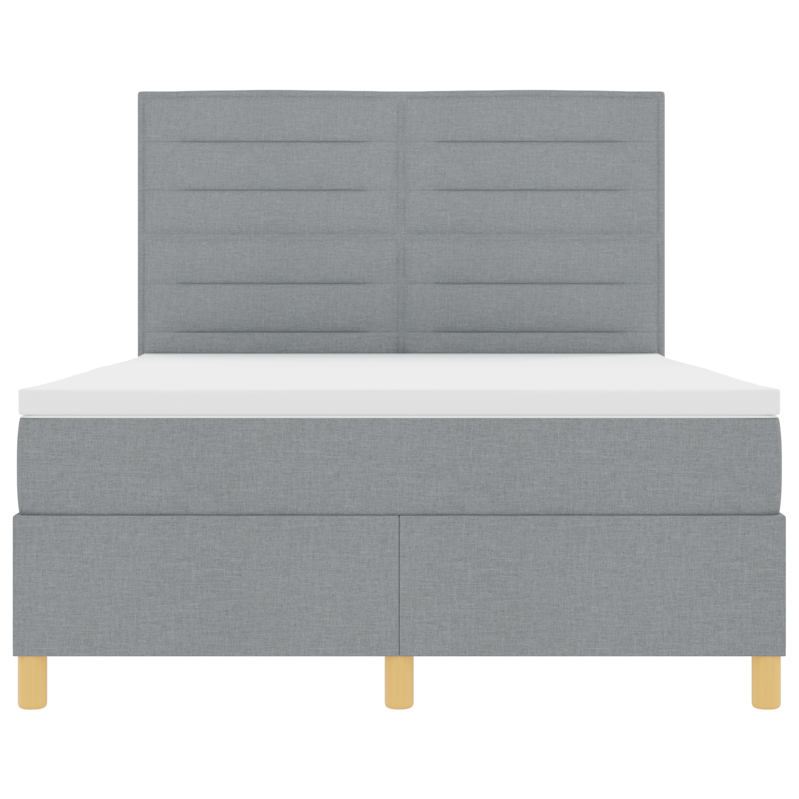 Boxspringbed met matras en LED stof lichtgrijs 140x190 cm