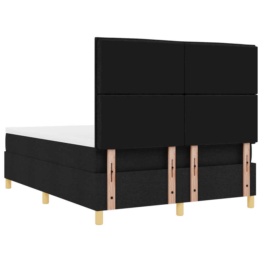 Boxspringbed met matras en LED stof zwart 140x190 cm