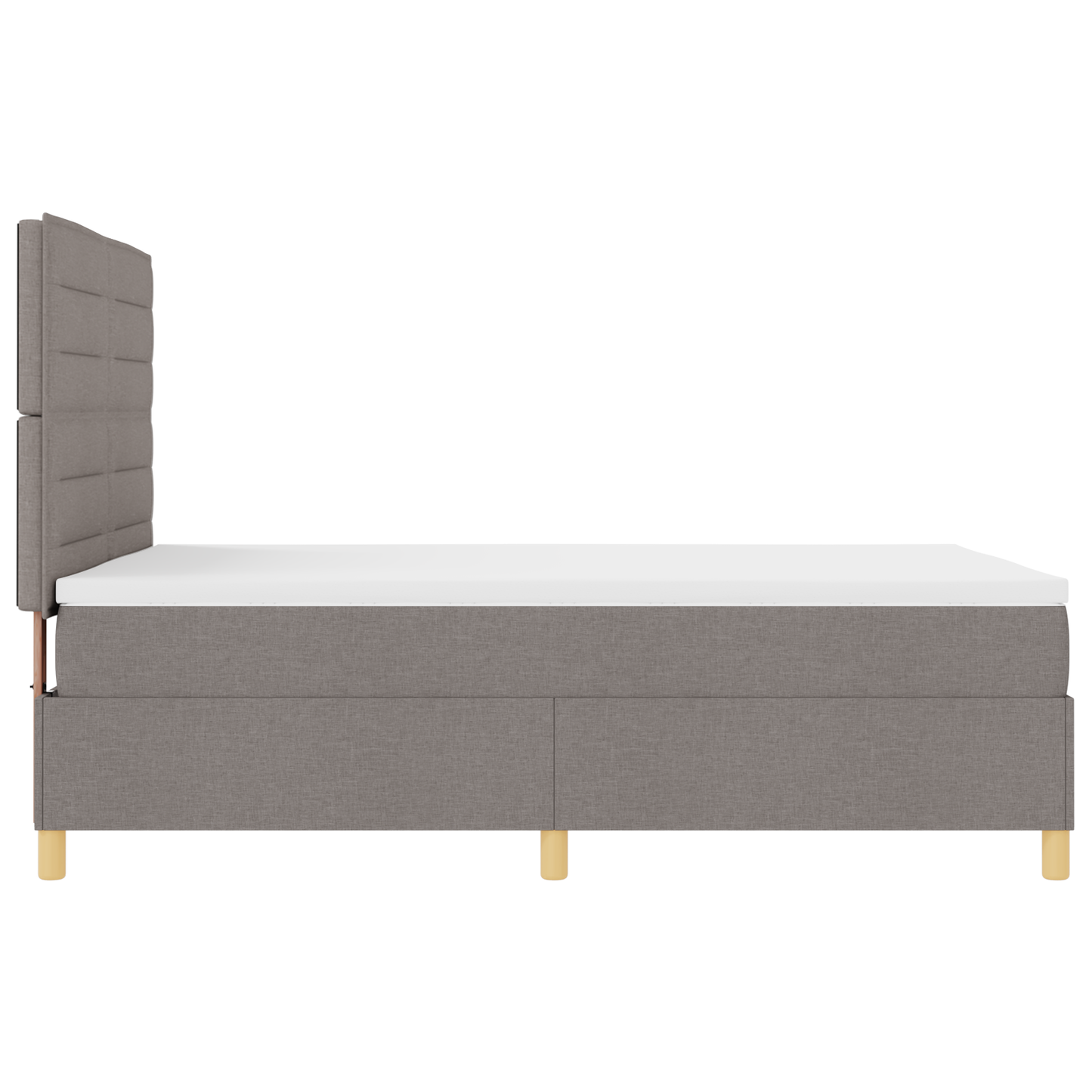 Boxspringbed met matras en LED stof taupe 140x190 cm
