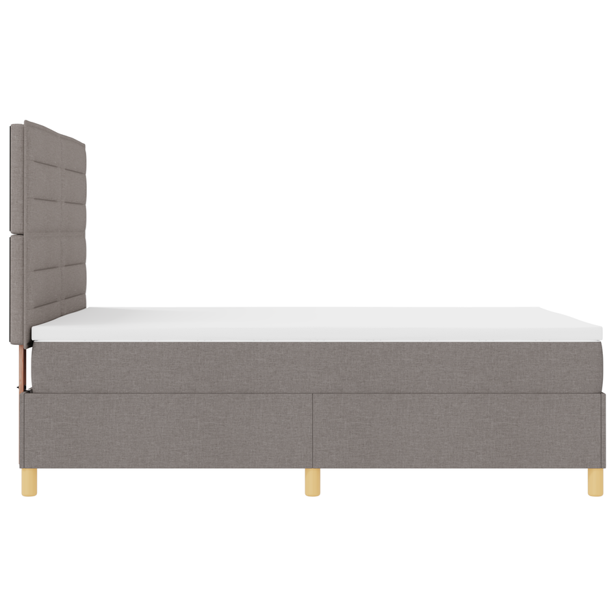 Boxspringbed met matras en LED stof taupe 140x190 cm