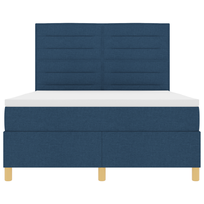 Boxspring Bed met Matras & LED Blauw 140x190 cm Stof