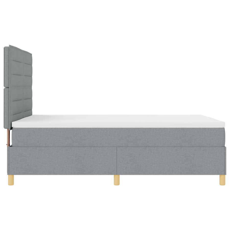 Boxspringbed met matras en LED stof lichtgrijs 140x200 cm