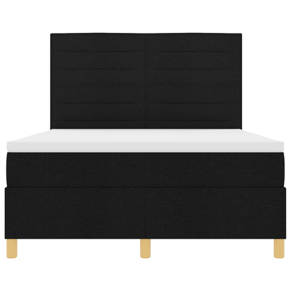 Boxspringbed met matras en LED stof zwart 140x200 cm