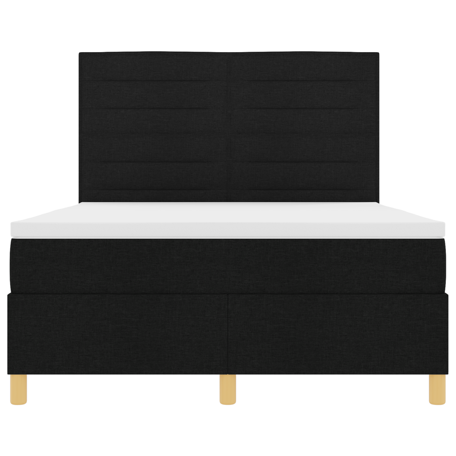 Boxspringbed met matras en LED stof zwart 140x200 cm