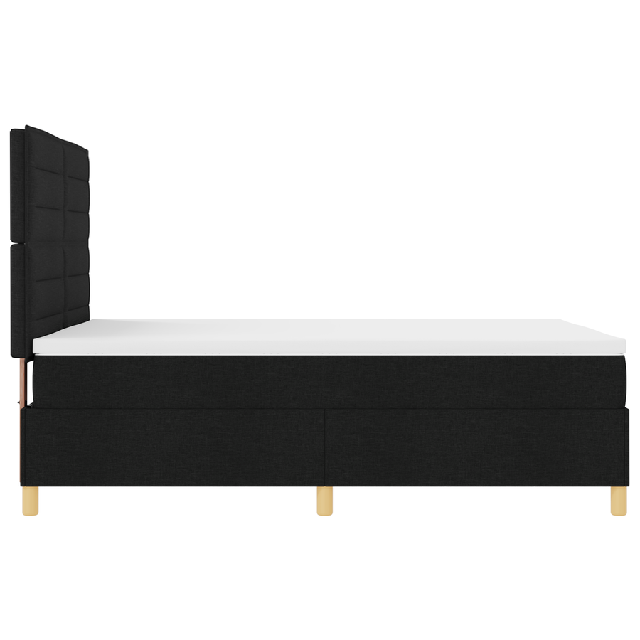 Boxspringbed met matras en LED stof zwart 140x200 cm