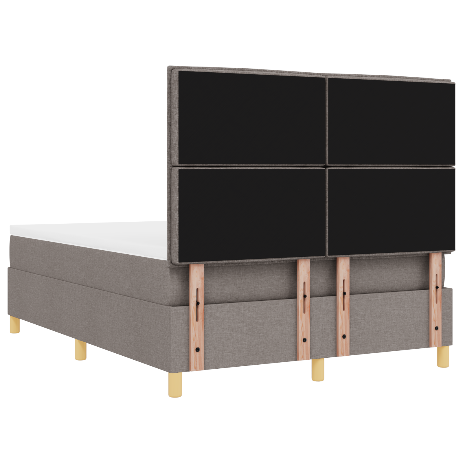 Boxspringbed met matras en LED stof taupe 140x200 cm