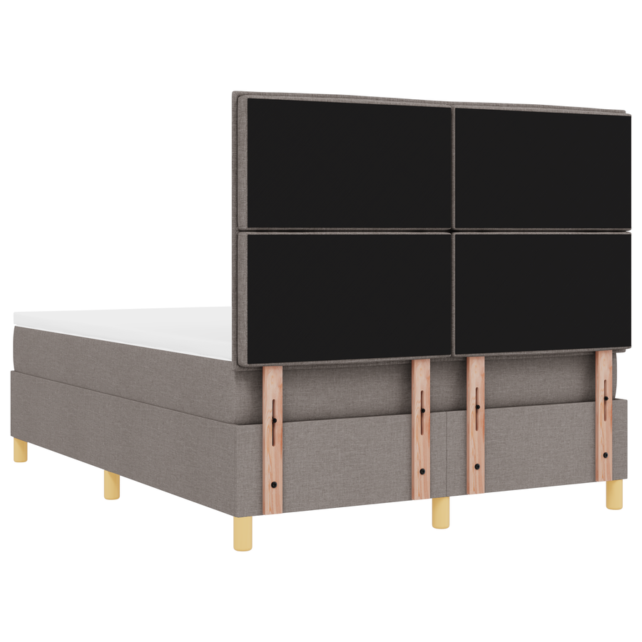 Boxspringbed met matras en LED stof taupe 140x200 cm