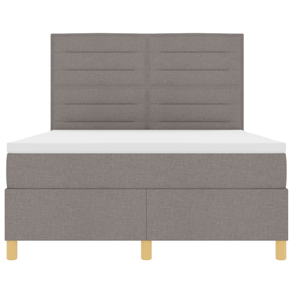 Boxspringbed met matras en LED stof taupe 140x200 cm