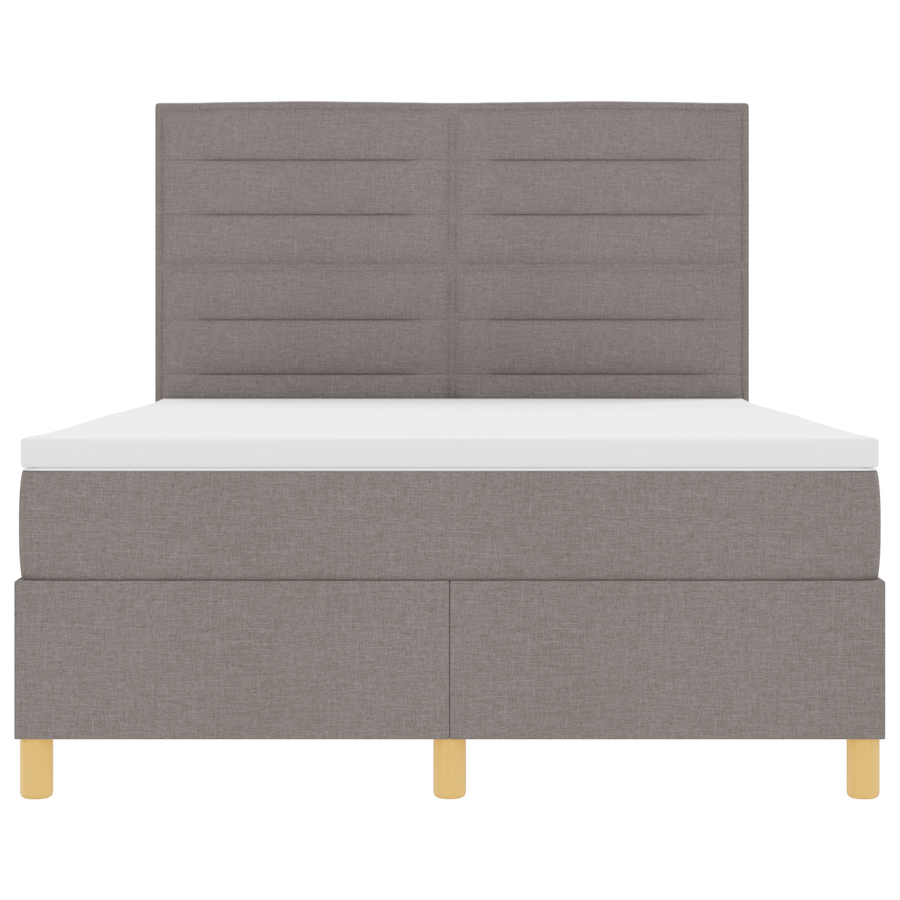 Boxspringbed met matras en LED stof taupe 140x200 cm