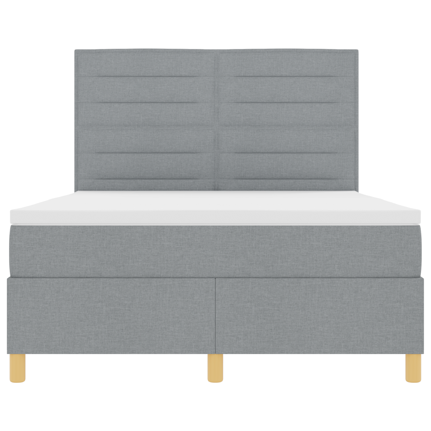 Boxspringbed met matras en LED stof lichtgrijs 160x200 cm