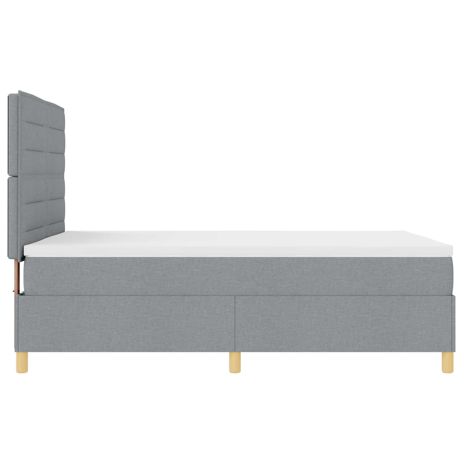 Boxspringbed met matras en LED stof lichtgrijs 160x200 cm