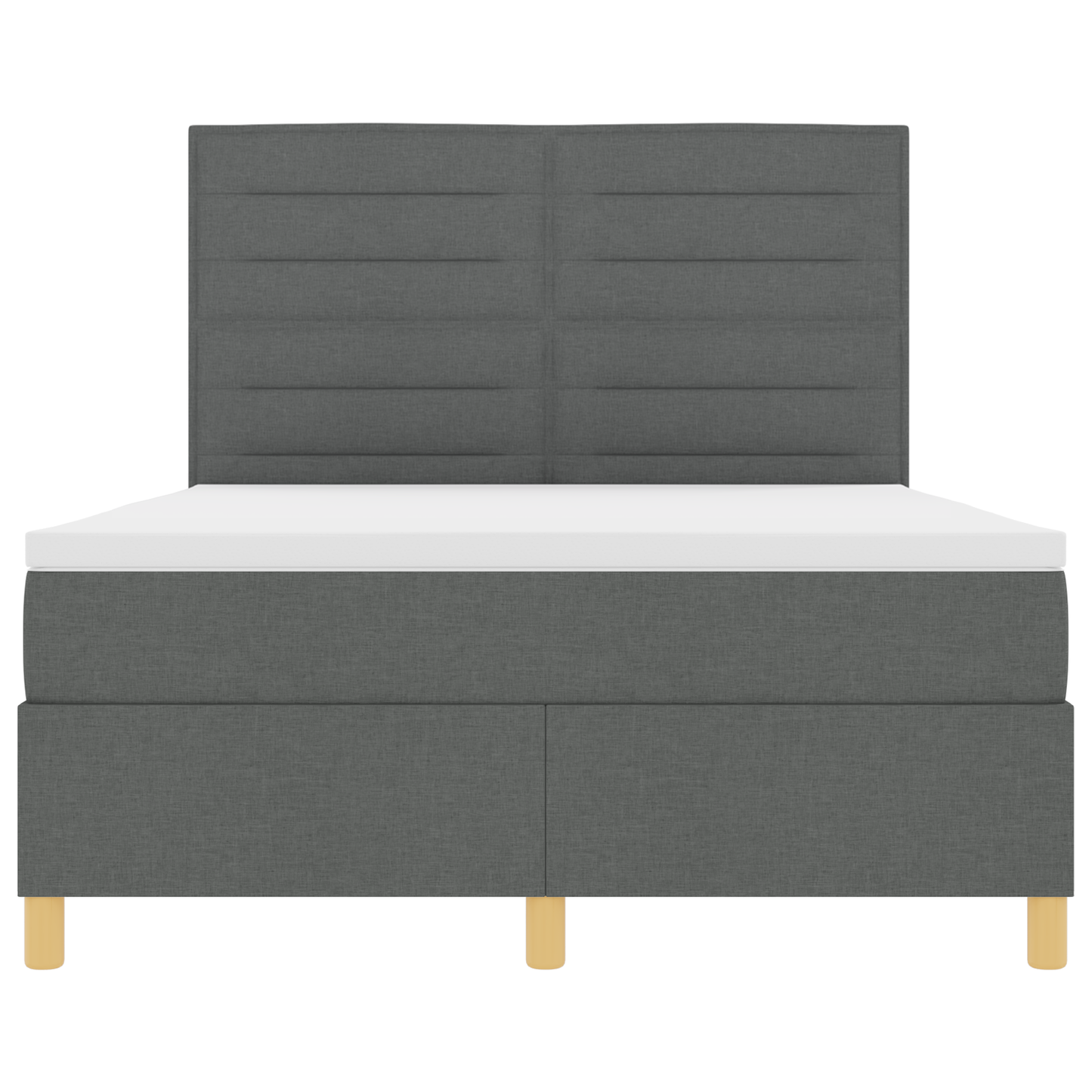 Boxspringbed met matras & LED donkergrijs 160x200 cm stof