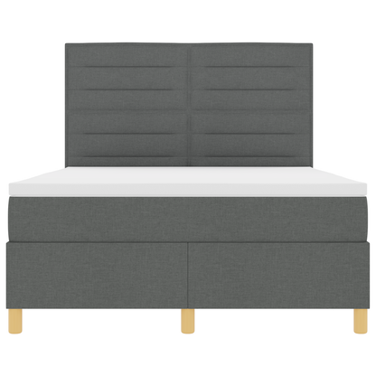 Boxspringbed met matras & LED donkergrijs 160x200 cm stof