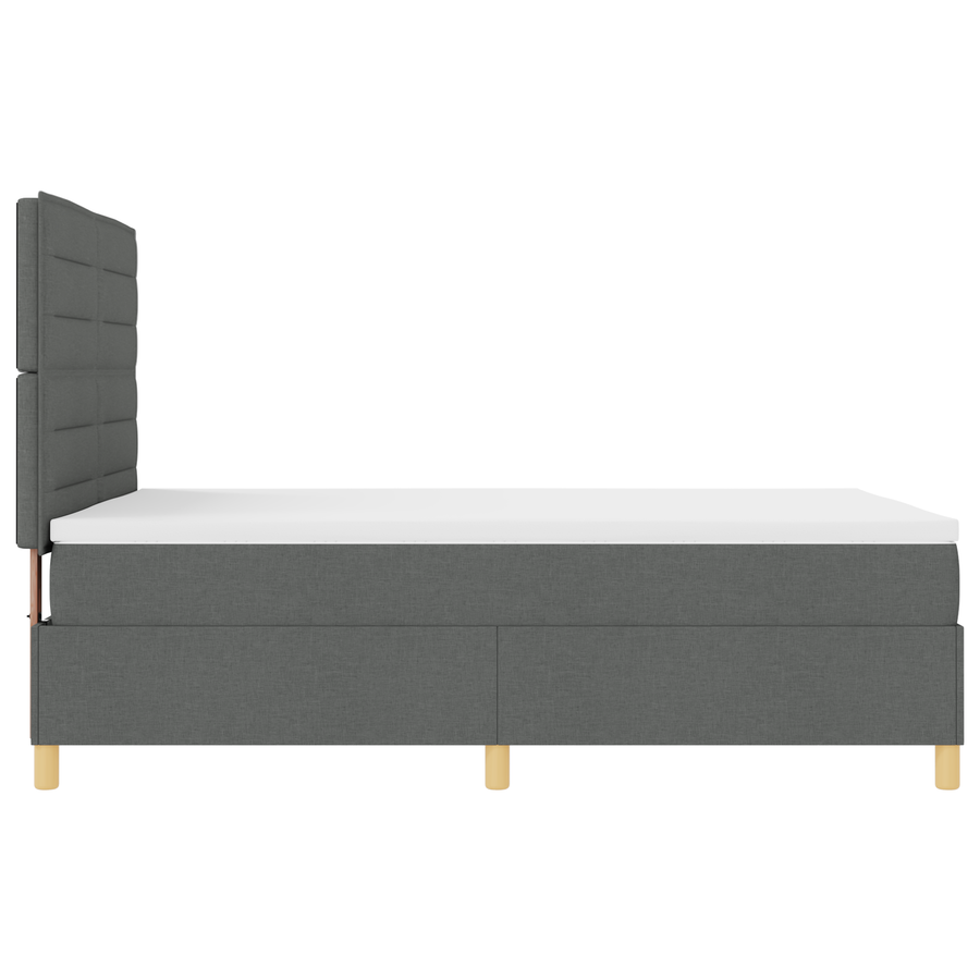 Boxspringbed met matras & LED donkergrijs 160x200 cm stof