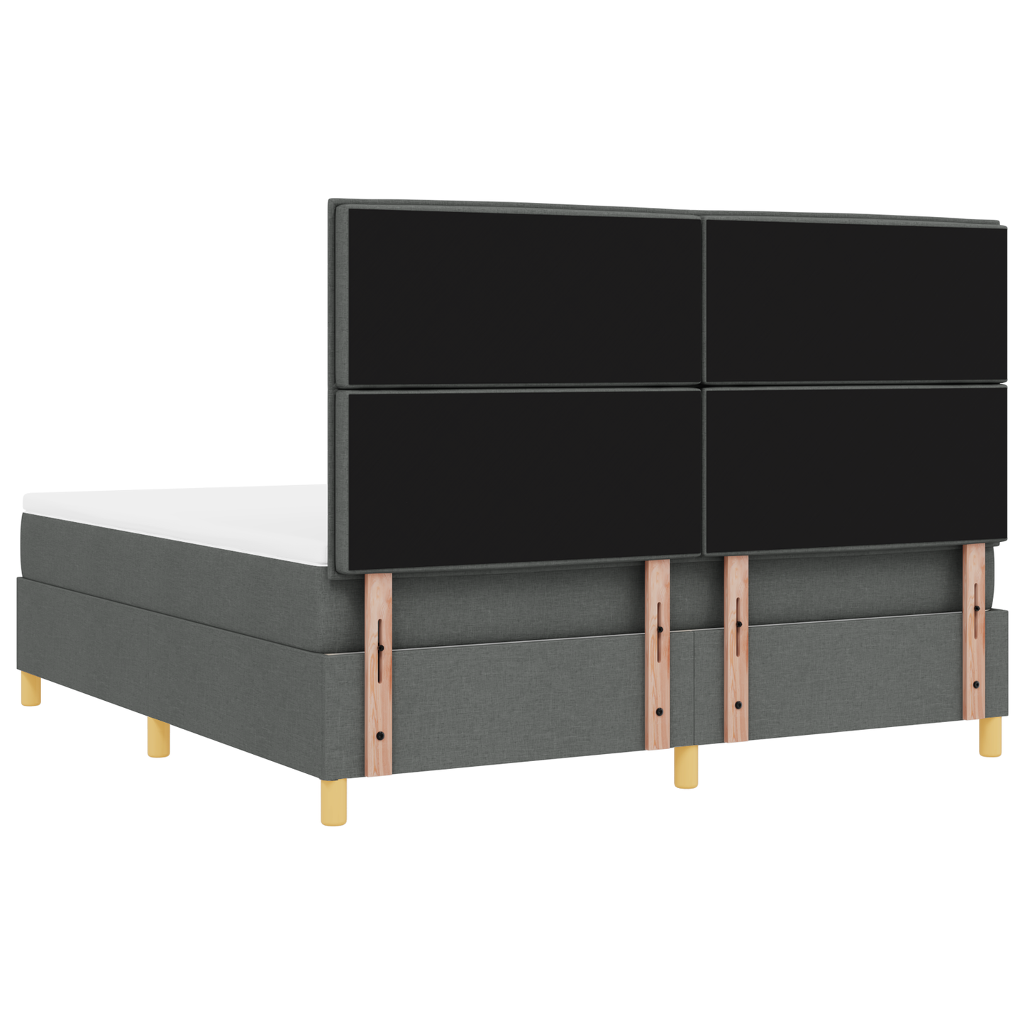 Boxspring Bed met Matras & LED Donkergrijs 180x200 cm Stof