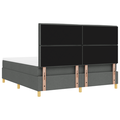 Boxspring Bed met Matras & LED Donkergrijs 180x200 cm Stof