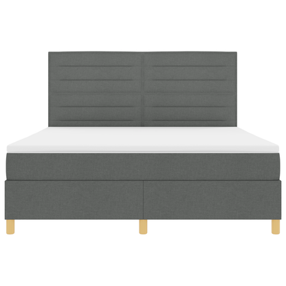 Boxspring Bed met Matras & LED Donkergrijs 180x200 cm Stof