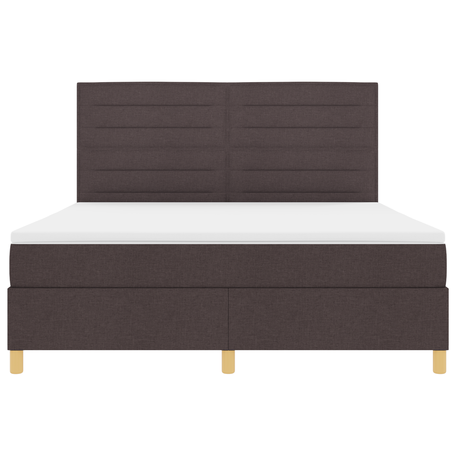 Boxspringbed met matras en LED stof donkerbruin 180x200 cm
