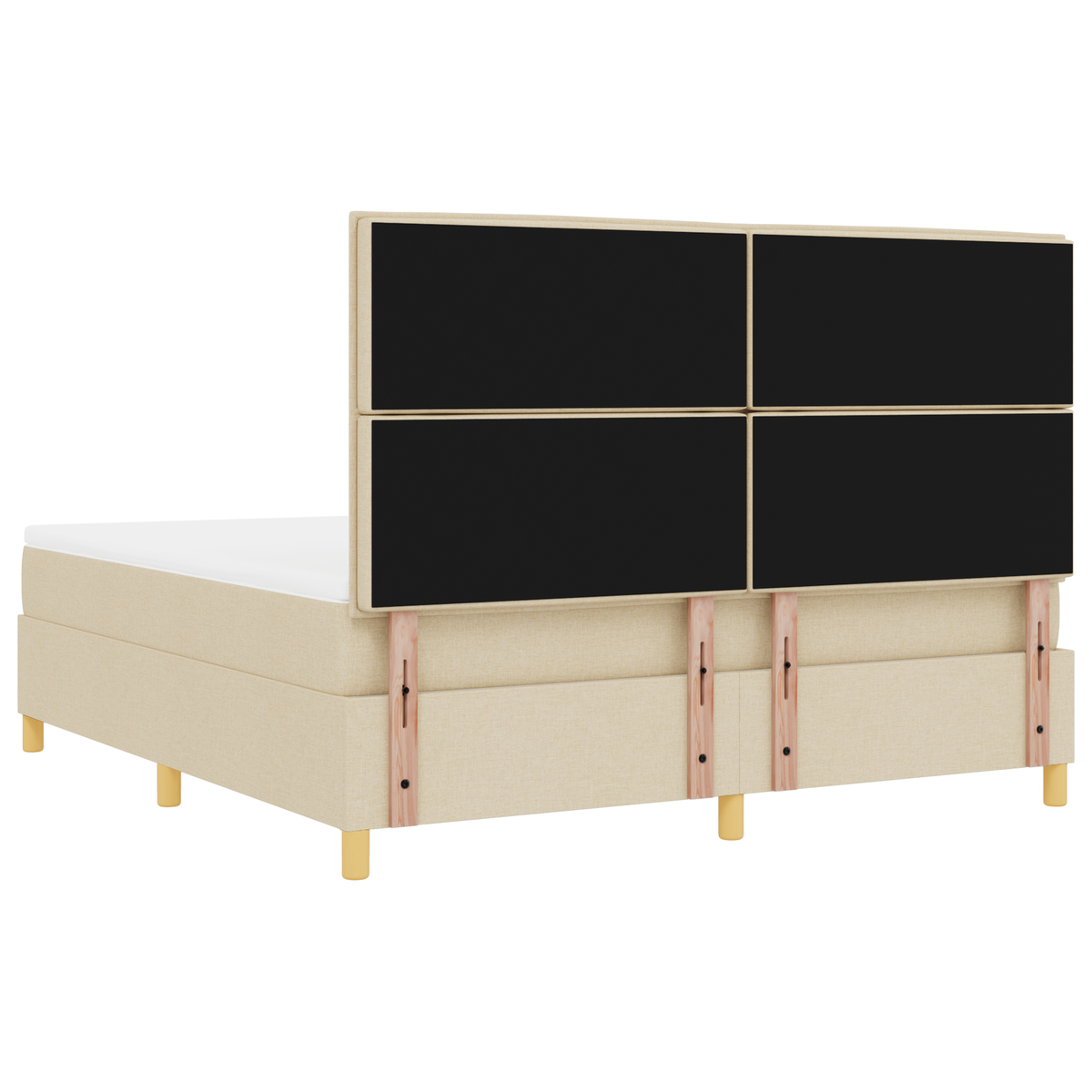 Boxspringbed met matras en LED stof crèmekleurig 180x200 cm