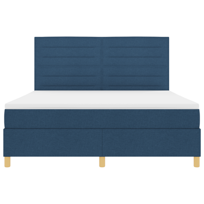 Boxspringbed met Matras & LED Blauw 180x200 cm Stof