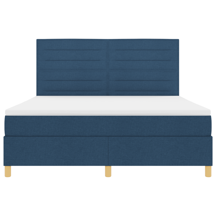 Boxspringbed met Matras & LED Blauw 180x200 cm Stof