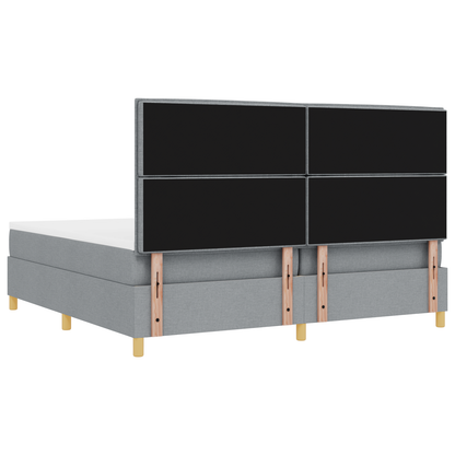 Boxspringbed met matras en LED stof lichtgrijs 200x200 cm