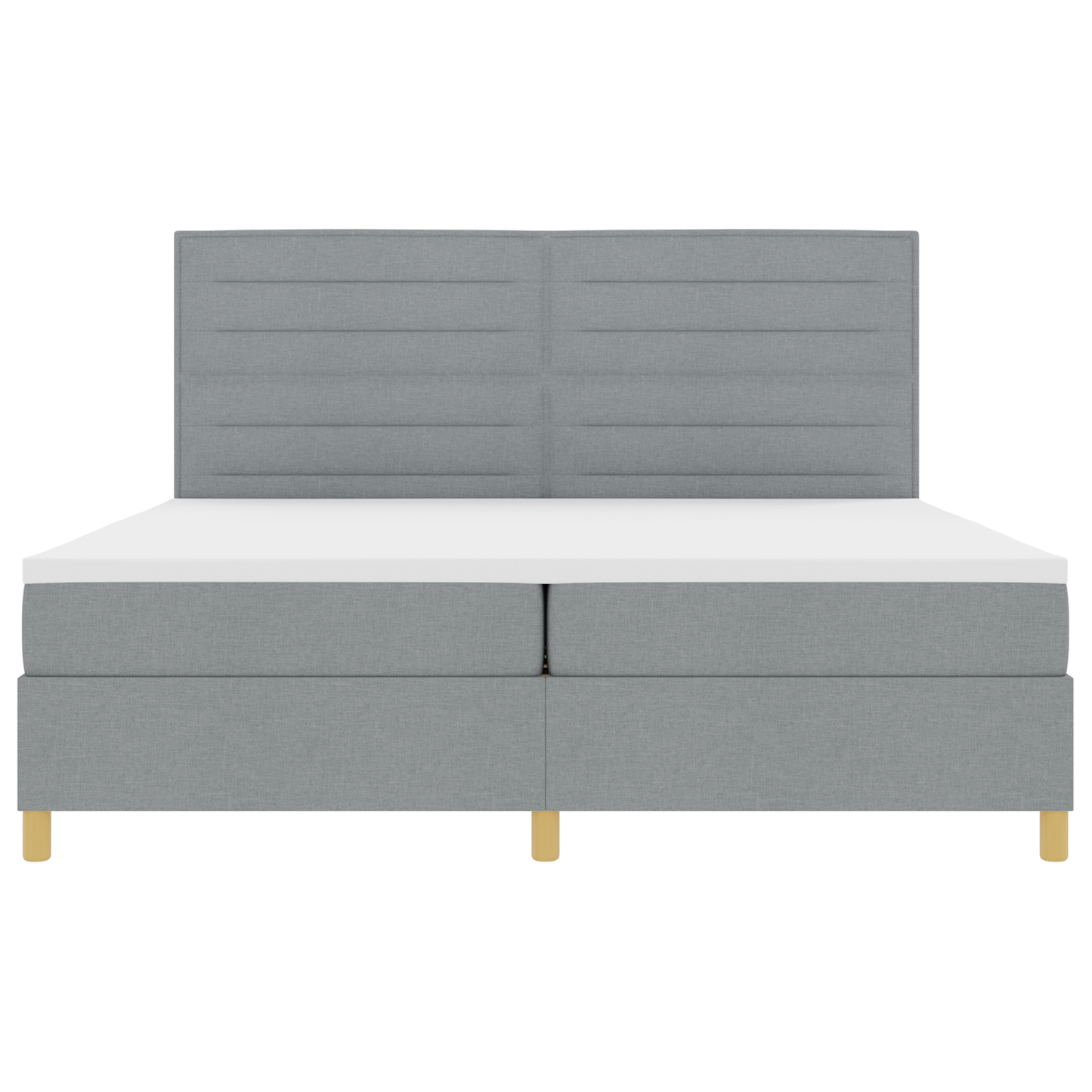Boxspringbed met matras en LED stof lichtgrijs 200x200 cm
