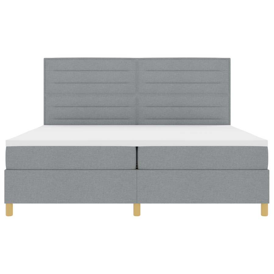Boxspringbed met matras en LED stof lichtgrijs 200x200 cm