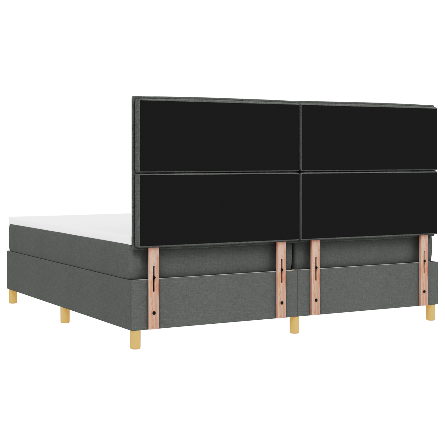 Boxspringbed met Matras en LED Donkergrijs 200x200 cm Stoffering