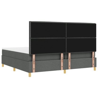 Boxspringbed met Matras en LED Donkergrijs 200x200 cm Stoffering