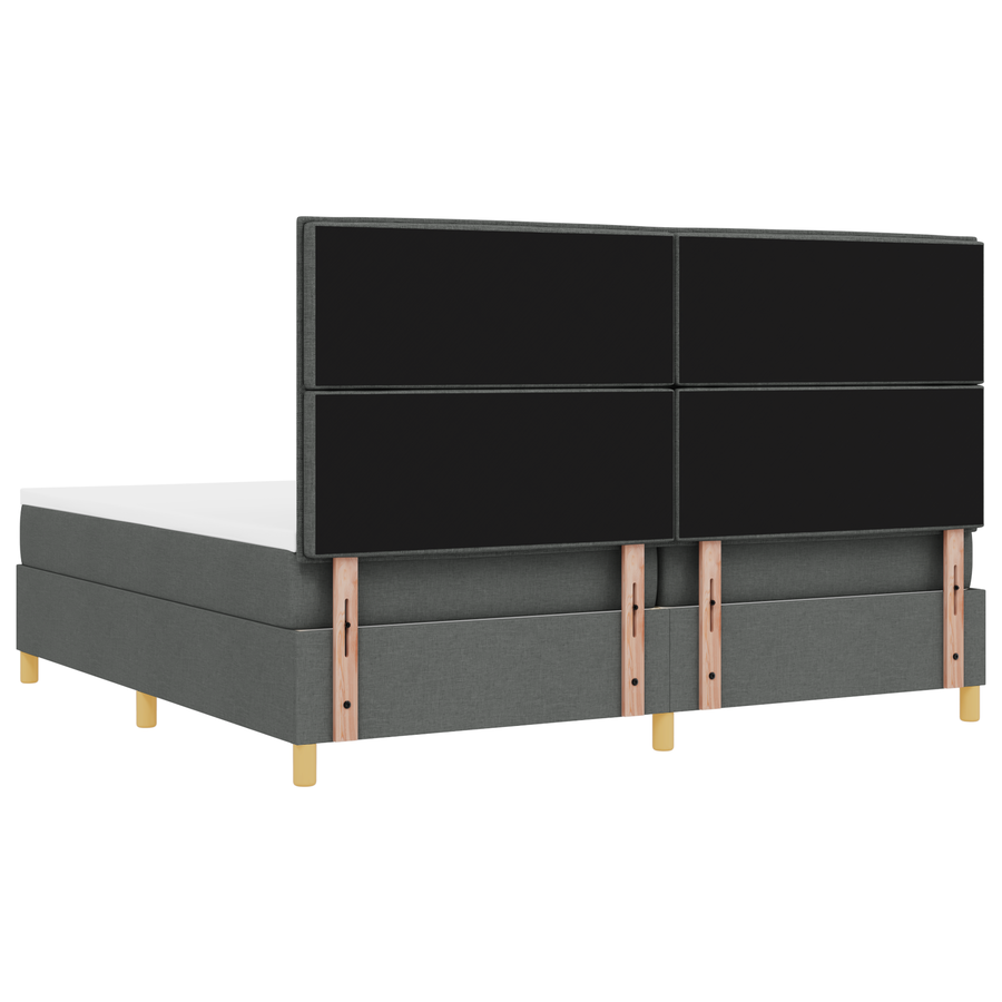 Boxspringbed met Matras en LED Donkergrijs 200x200 cm Stoffering