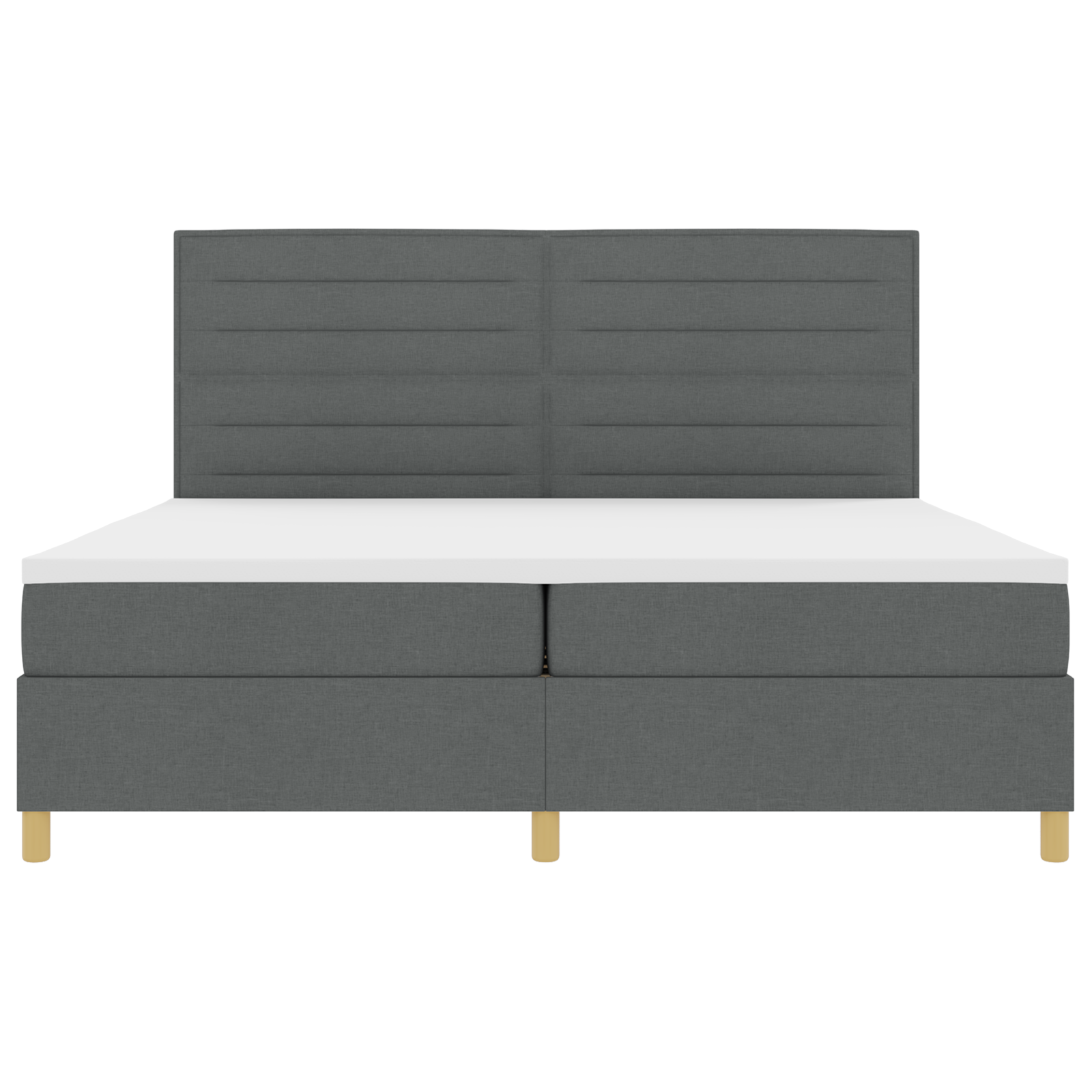 Boxspringbed met Matras en LED Donkergrijs 200x200 cm Stoffering