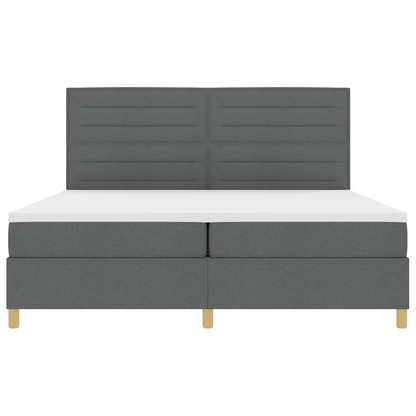 Boxspringbed met Matras en LED Donkergrijs 200x200 cm Stoffering