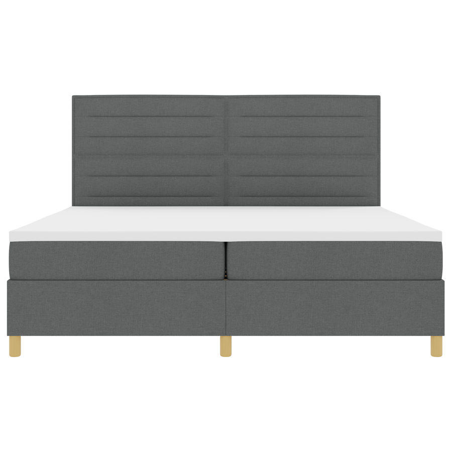Boxspringbed met Matras en LED Donkergrijs 200x200 cm Stoffering