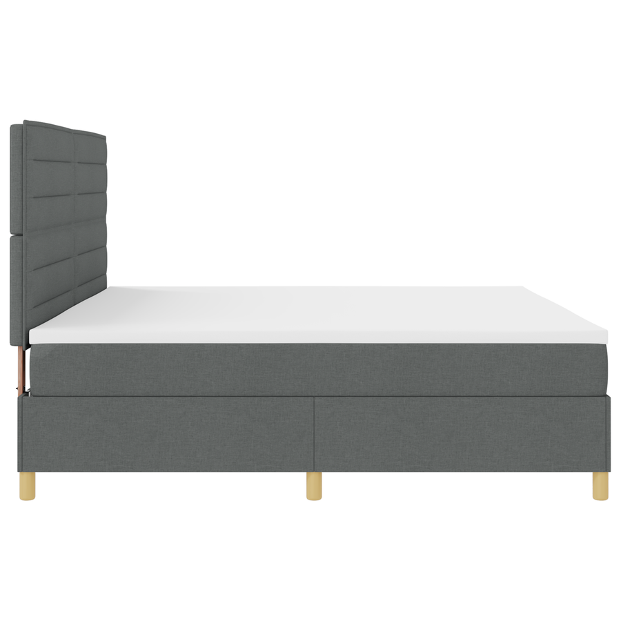 Boxspringbed met Matras en LED Donkergrijs 200x200 cm Stoffering
