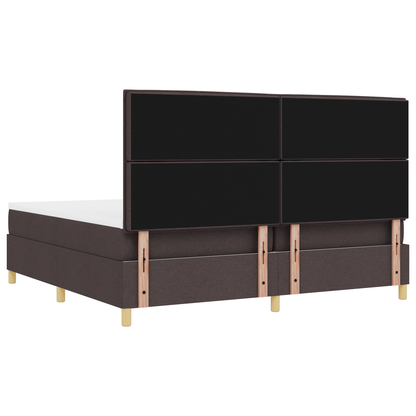 Boxspringbed met matras en LED stof donkerbruin 200x200 cm
