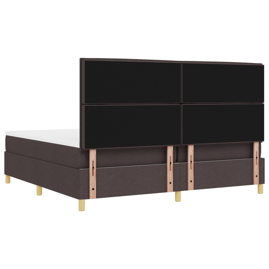 Boxspringbed met matras en LED stof donkerbruin 200x200 cm
