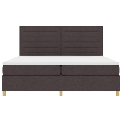 Boxspringbed met matras en LED stof donkerbruin 200x200 cm