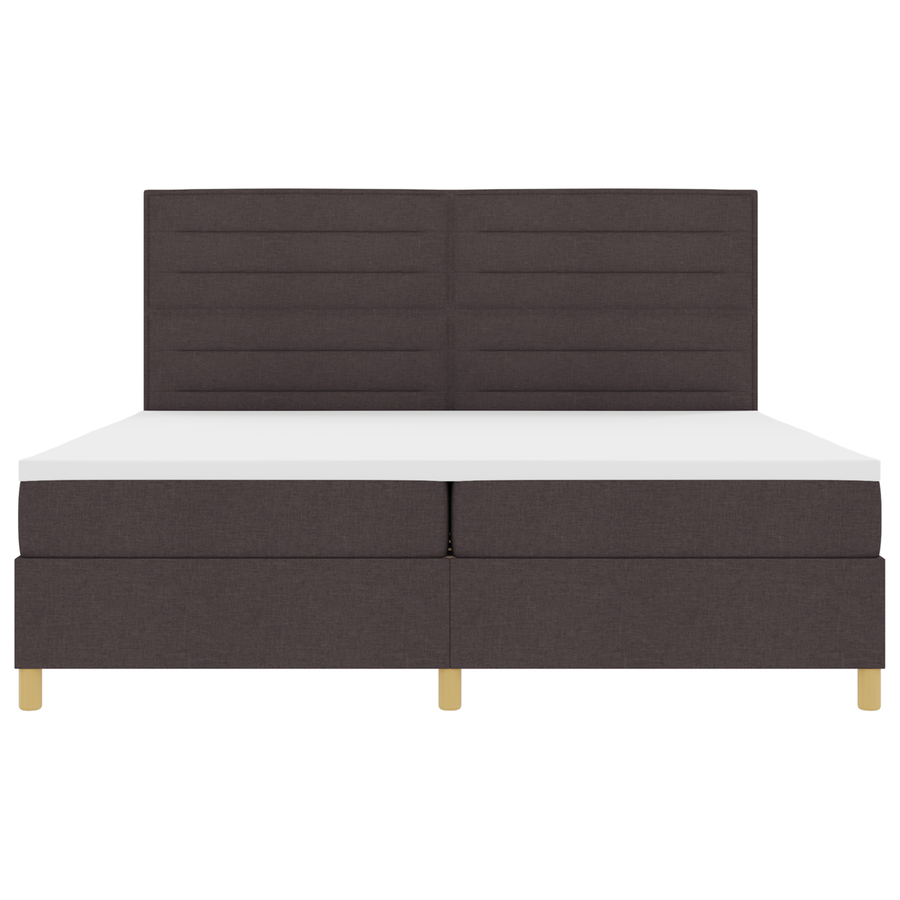 Boxspringbed met matras en LED stof donkerbruin 200x200 cm