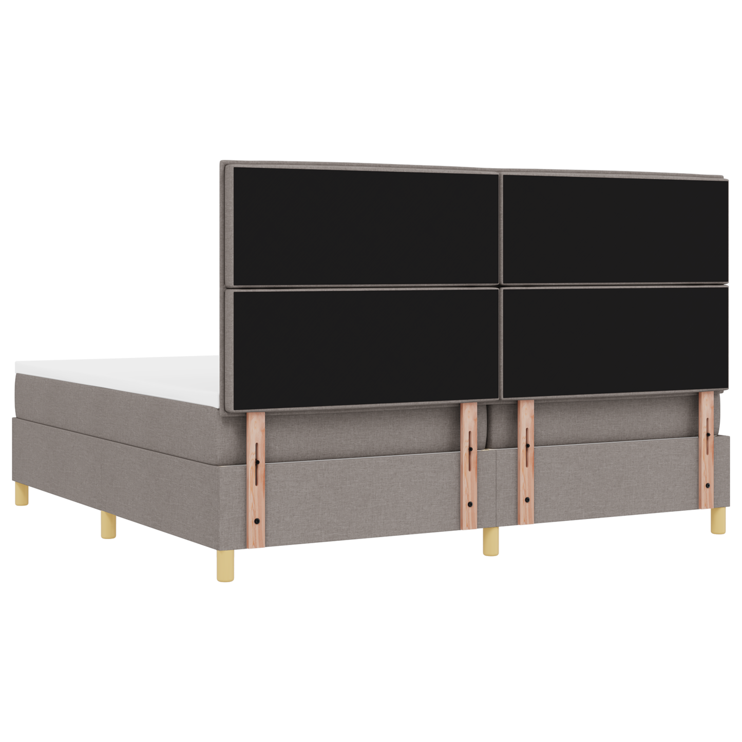 Boxspringbed met matras en LED stof taupe 200x200 cm