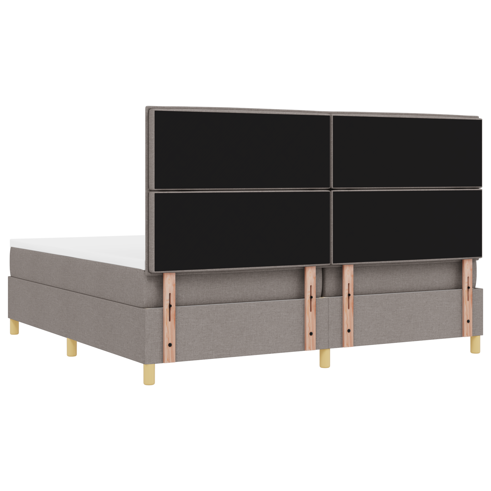 Boxspringbed met matras en LED stof taupe 200x200 cm