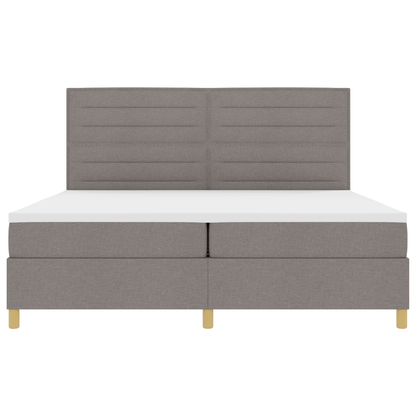 Boxspringbed met matras en LED stof taupe 200x200 cm