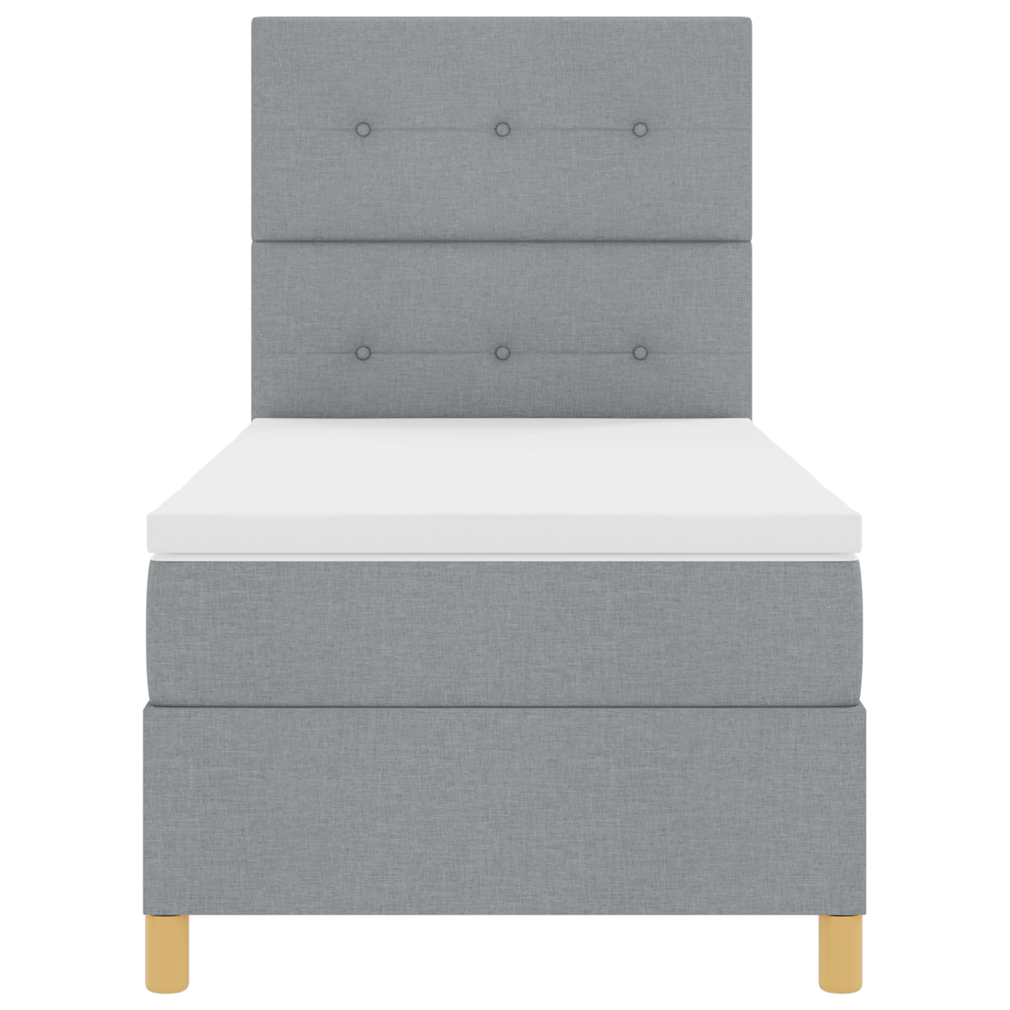 Boxspringbed met matras & LED lichtgrijs 80x200 cm stof
