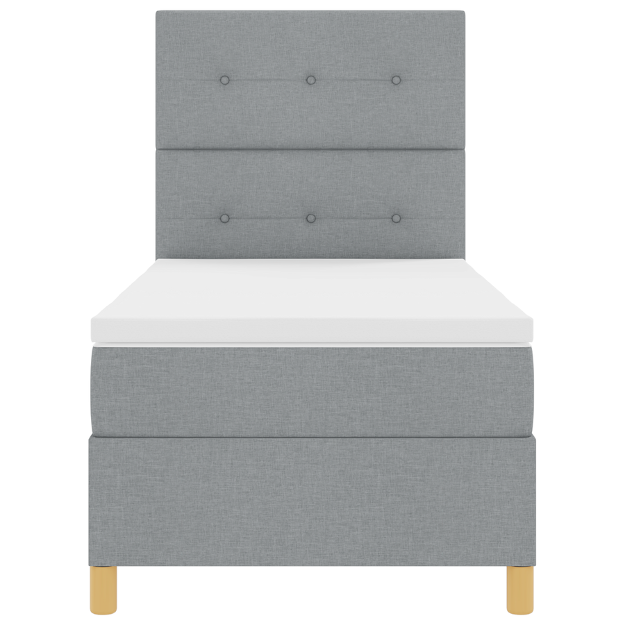 Boxspringbed met matras & LED lichtgrijs 80x200 cm stof
