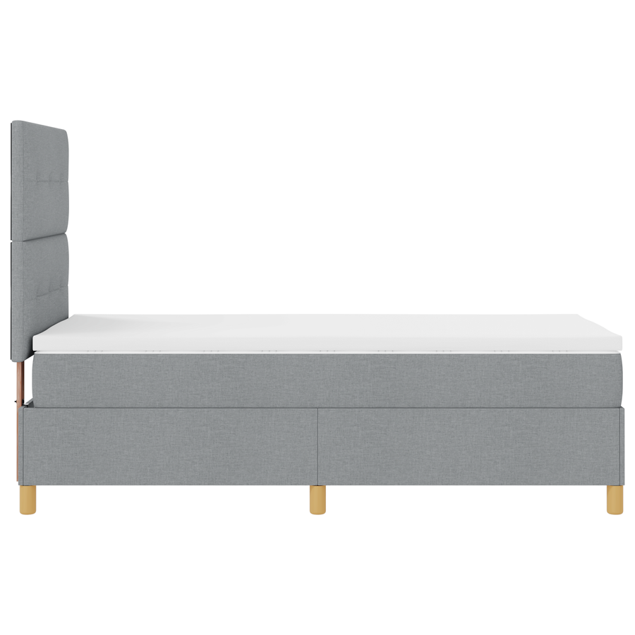 Boxspringbed met matras & LED lichtgrijs 80x200 cm stof