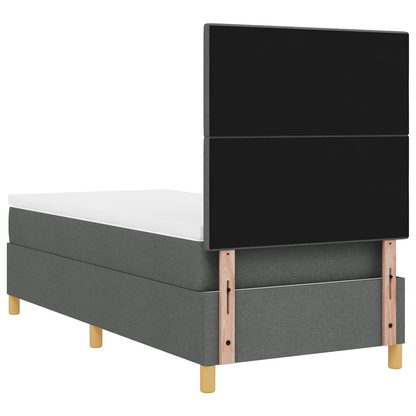 Boxspring Bed met Matras & LED Donkergrijs 80x200 cm Stof