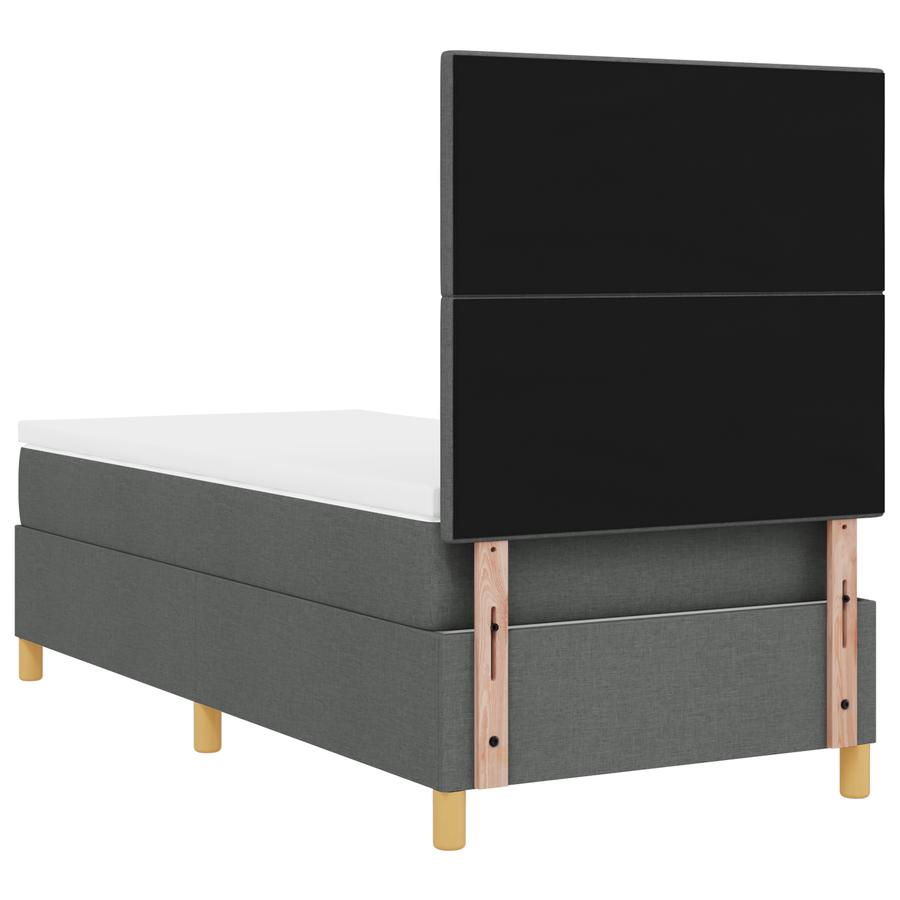 Boxspring Bed met Matras & LED Donkergrijs 80x200 cm Stof