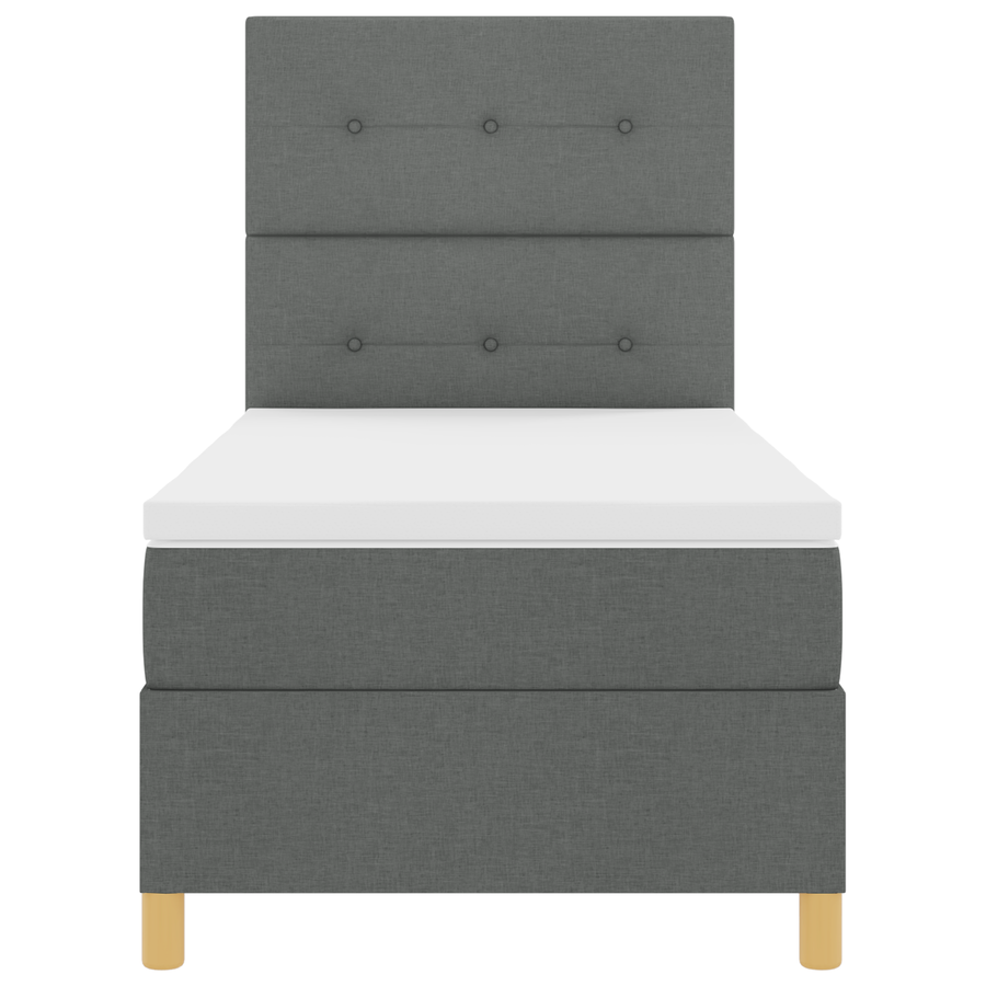 Boxspring Bed met Matras & LED Donkergrijs 80x200 cm Stof
