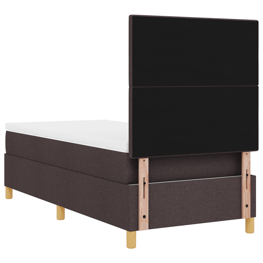 Boxspring Bed met Matras & LED Donkerbruin 80x200 cm Stof